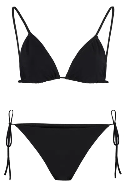 Lido Venti Self-tie Triangle Bikini In Black