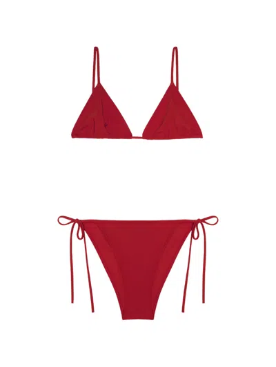 Lido Venti Triangle-cup Side-tie Bikini In Red