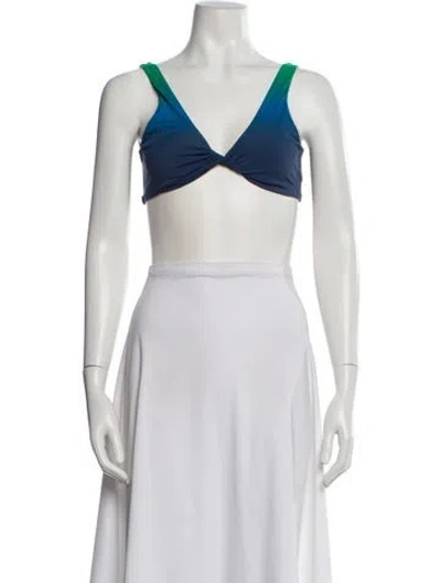 Pre-owned Lido V-neck Sleeveless Crop Top In Multi