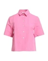 Lido Woman Shirt Pink Size M Linen, Cotton