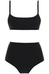 Lido Black Solid Swimwear In Black