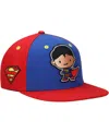 Lids Big Boys And Girls Royal/red Superman Chibi Glow-in-the-dark Snapback Hat In Multi