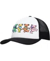 Lids Men's And Women's White/black The Grateful Dead Dancing Bears Foam Trucker Adjustable Hat In White,black