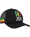 Lids Men's Black Bob Marley Trucker Adjustable Hat In Black