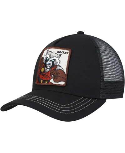 Lids Men's Black Guardians Of The Galaxy Rocket Retro A-frame Snapback Hat