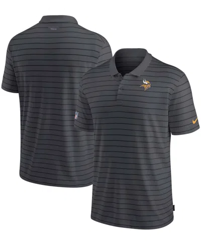 Lids Men's Minnesota Vikings Sideline Victory Coaches Performance Polo In Anthracite