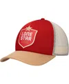 Lids Men's Red/tan Lone Star Beer Foam Trucker Adjustable Hat In Red,tan