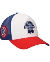 Lids Men's White/red Pabst Blue Ribbon A-frame Trucker Adjustable Hat In White,red