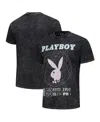 Lids Men'sâ Black Playboy Distressed Oversized Rabbit T-shirt In Black