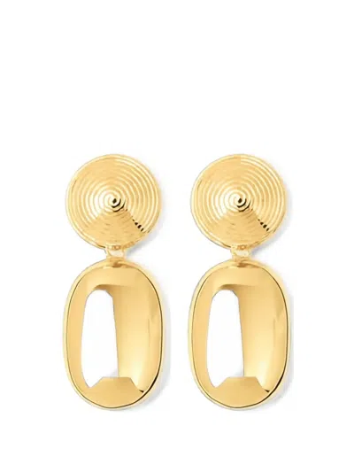 Lie Studio Carla Spiral Oval Earrings In Neutral