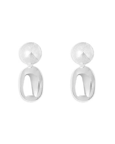 Lie Studio Carla Textured Circle & Oval Drop Earrings In Metallic