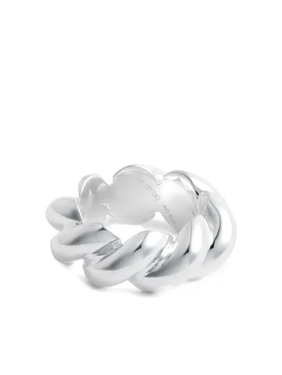 Lie Studio Christine Twisted Ring In Silver