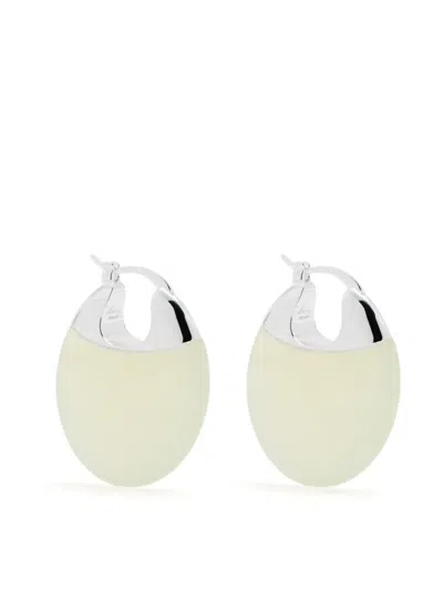 Lie Studio Erin Oval Earrings In Silver