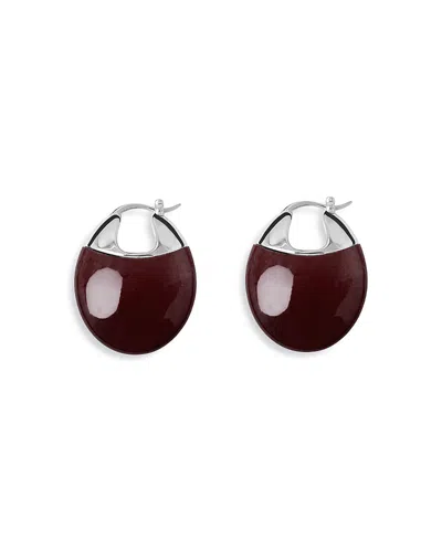 Lie Studio Erin Red Mookaite Hoop Earrings In Brown
