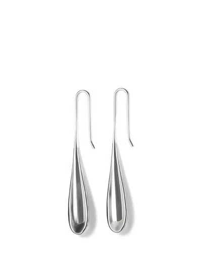 Lie Studio Evelyn Elongated Linear Drop Earrings In Silver
