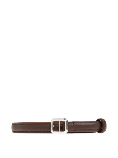 Lie Studio Georgia Slim Belt In Brown