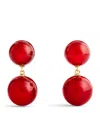 Lie Studio Gold-plated Silver And Carnelian Hannah Earrings In Red