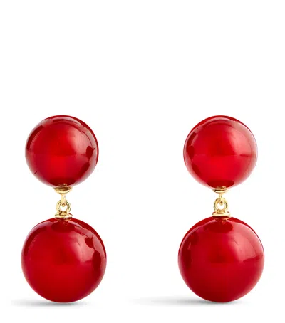 Lie Studio Gold-plated Silver And Carnelian Hannah Earrings In Red