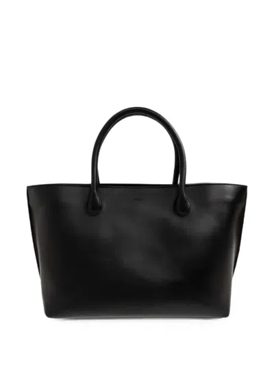 Lie Studio The Eva Weekend Leather Tote In Black