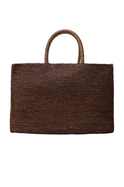 Lie Studio Large Charlotte Raffia Bag In Brown