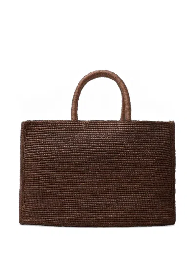 Lie Studio Large The Charlotte Raffia Tote Bag In Brown