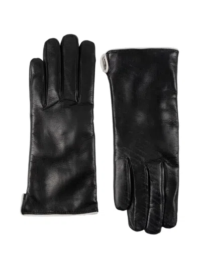 Lie Studio Leather Gloves In Black