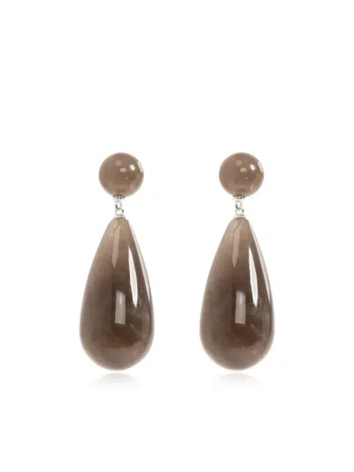Lie Studio Lola Smoky Quartz Drop Earrings In Brown