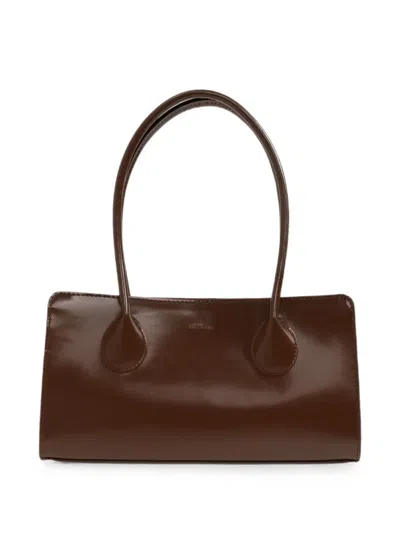 Lie Studio Lou Patent Leather Shoulder Bag In Brown