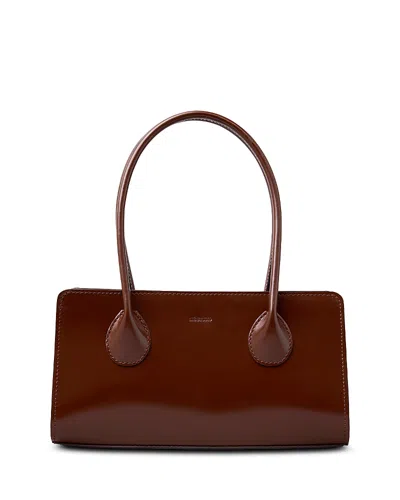 Lie Studio Lou Patent Leather Shoulder Bag In Brown