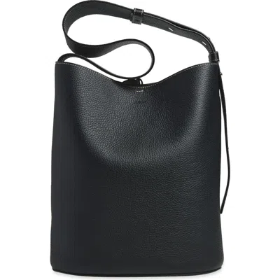 Lie Studio Lié Studio Norma Leather Bucket Tote In Black