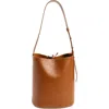 Lie Studio Lié Studio Norma Leather Bucket Tote In Toffee Brown