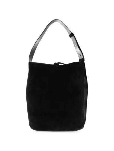 Lie Studio Norma Suede Shoulder Bag In Black