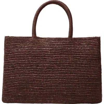 Lie Studio Lié Studio Small Woven Raffia Tote In Brown