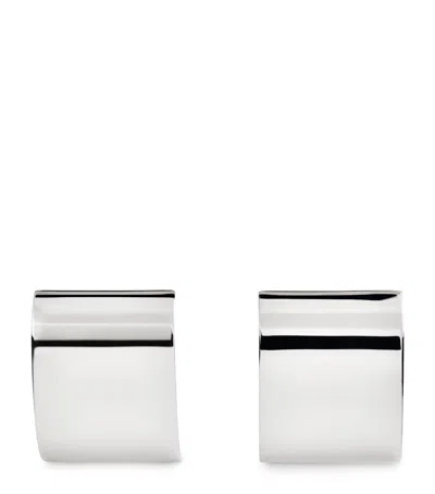 Lie Studio Sterling Silver Square Sonya Earrings In White