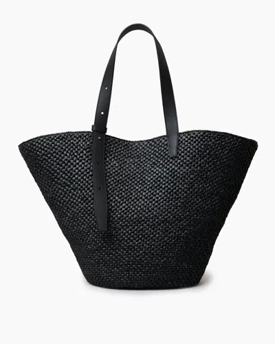 Lie Studio The Bianca Raffia Bag Large In Black