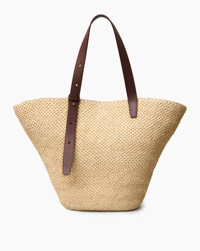 Lie Studio The Bianca Raffia Bag Large In Cream