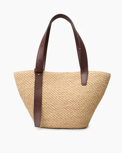 Lie Studio The Bianca Raffia Bag Small In Cream