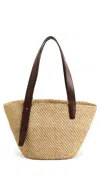 Lie Studio The Bianca Raffia Small Bag Natural In Brown