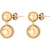 Lie Studio Lié Studio The Caroline Drop Earrings In Gold
