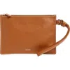 Lie Studio Lié Studio The Charlie Leather Clutch In Toffee Brown