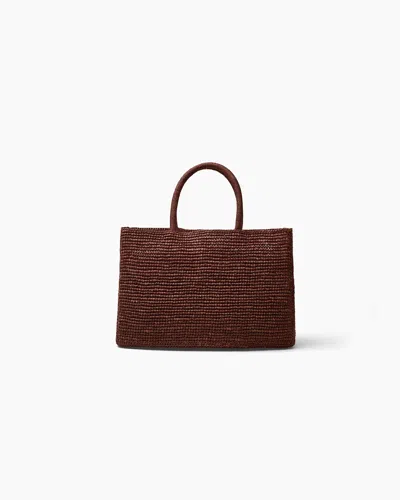 Lie Studio The Charlotte Raffia Bag Small In Chestnut Brown