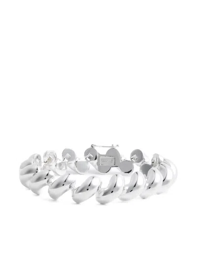Lie Studio The Edith Twisted Design Bracelet In Silver