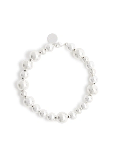 Lie Studio The Elly Silver-plated Beaded Bracelet In White
