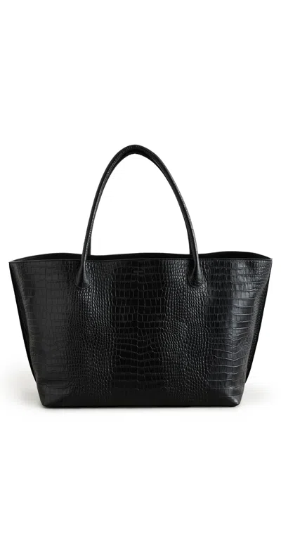 Lie Studio The Eva Weekend Tote Black Croc