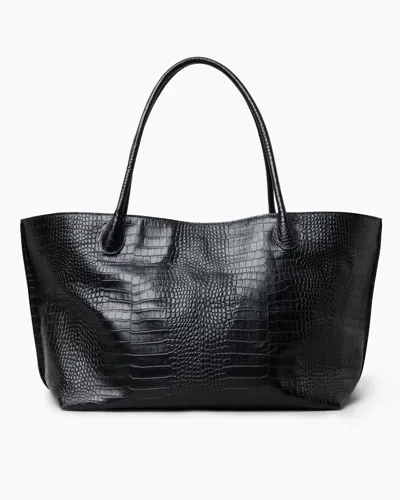 Lie Studio The Eva Weekend Tote In Black Croc