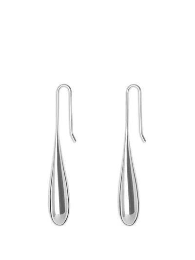 Lie Studio The Evelyn Drop Earrings In Silver