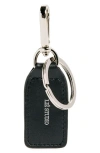 Lie Studio Lié Studio The Gaby Leather Tag Key Ring In Solid Black
