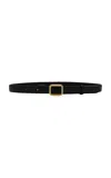 Lie Studio The Georgia Croc-effect Leather Belt In Black