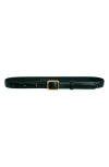 Lie Studio Lié Studio The Georgia Leather Belt In Gold Black Croc