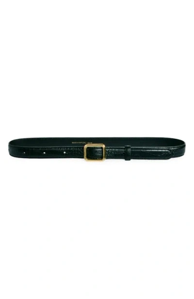 Lie Studio Lié Studio The Georgia Leather Belt In Gold Black Croc